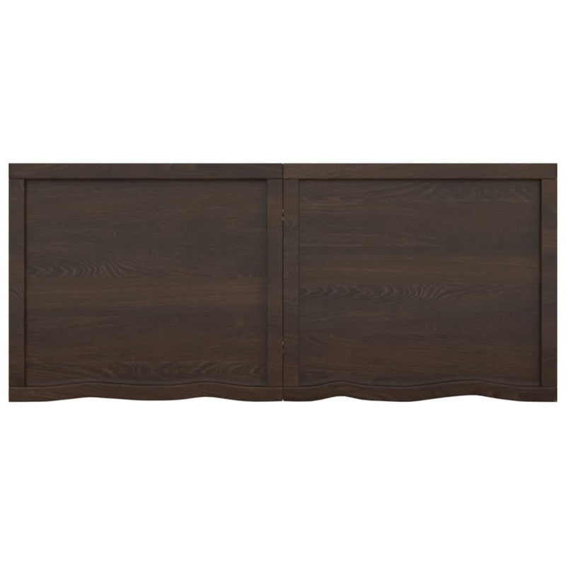 vidaXL Bathroom Countertop Dark Brown 140x60x4 cm Treated Solid Wood