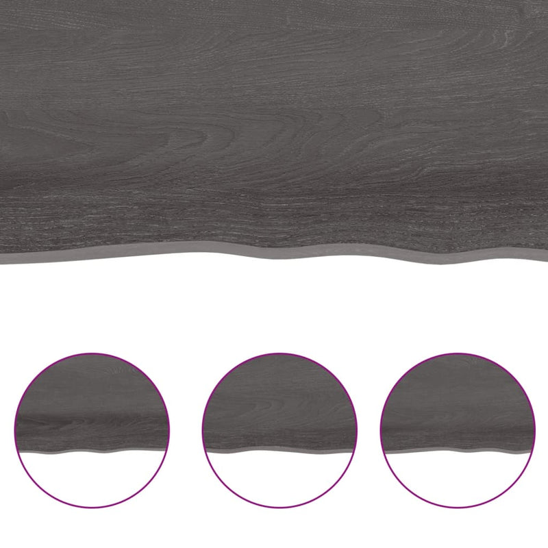 vidaXL Bathroom Countertop Dark Brown 140x60x4 cm Treated Solid Wood
