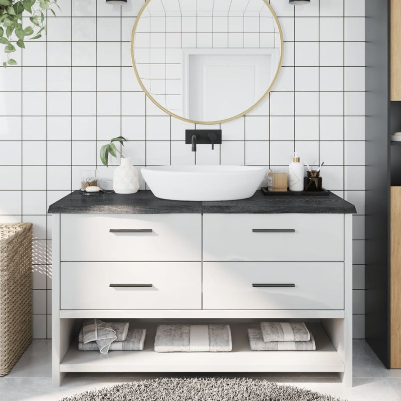 vidaXL Bathroom Countertop Dark Brown 140x60x4 cm Treated Solid Wood