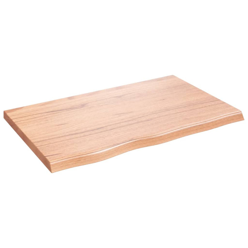 vidaXL Table Top Light Brown 80x50x4 cm Treated Solid Wood Oak