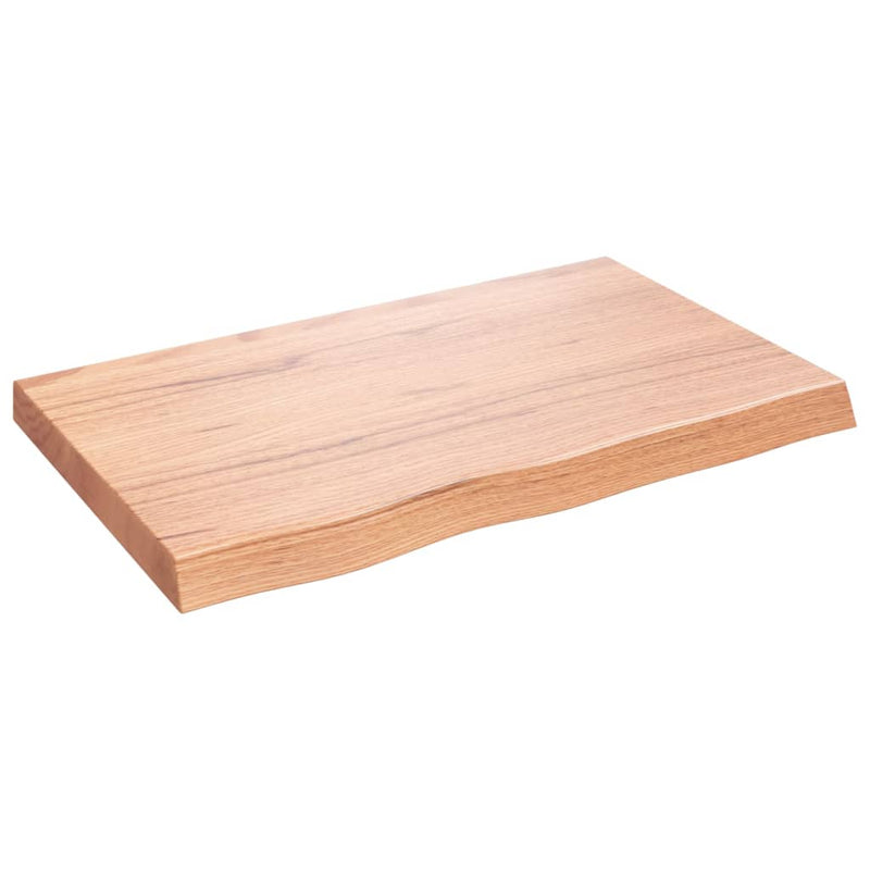 vidaXL Table Top Light Brown 80x50x6 cm Treated Solid Wood Oak