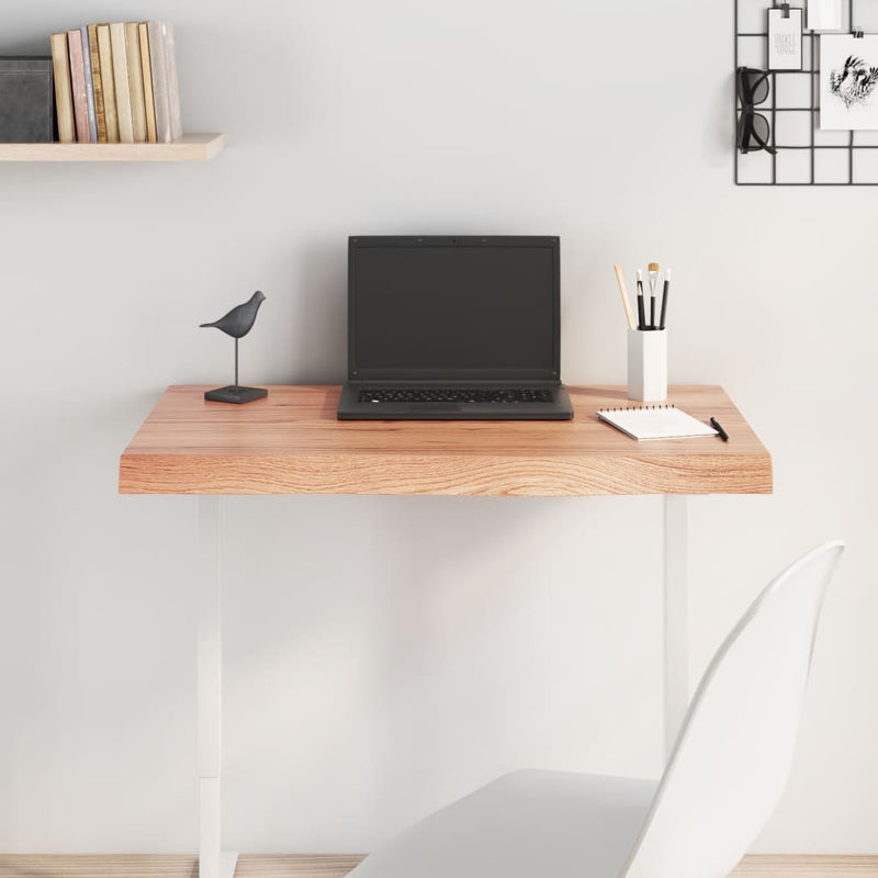 vidaXL Table Top Light Brown 80x50x6 cm Treated Solid Wood Oak