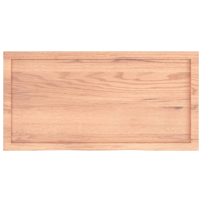 vidaXL Table Top Light Brown 100x50x6 cm Treated Solid Wood Oak