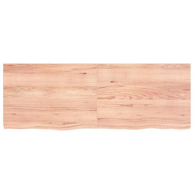 vidaXL Table Top Light Brown 140x50x4 cm Treated Solid Wood Oak