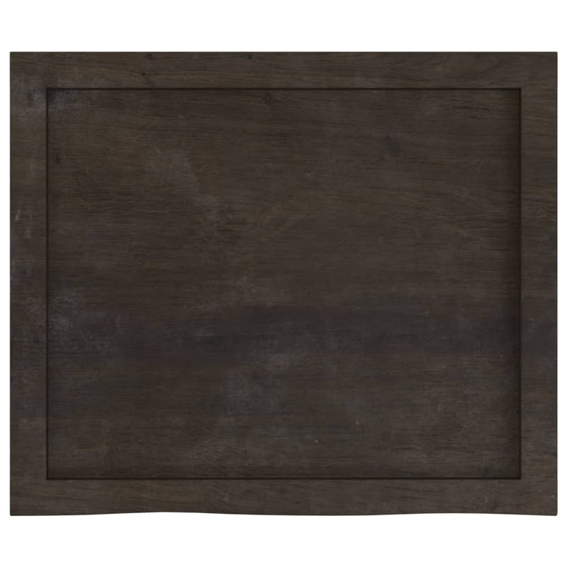 vidaXL Table Top Dark Brown 60x50x4 cm Treated Solid Wood Oak