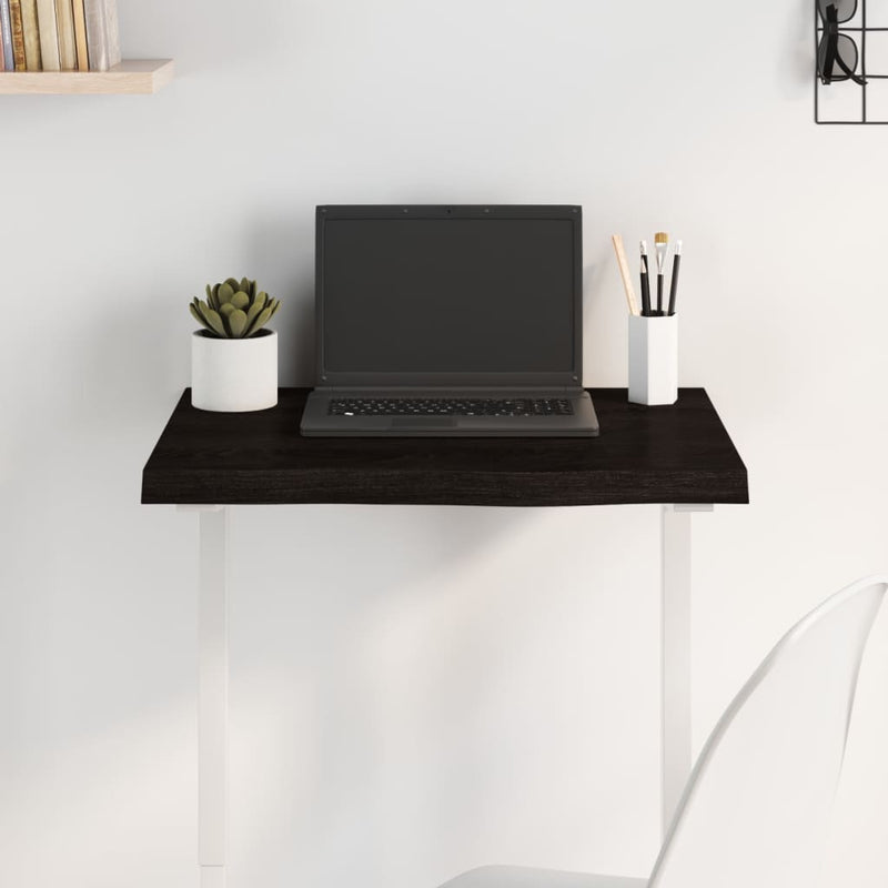 vidaXL Table Top Dark Brown 60x50x4 cm Treated Solid Wood Oak