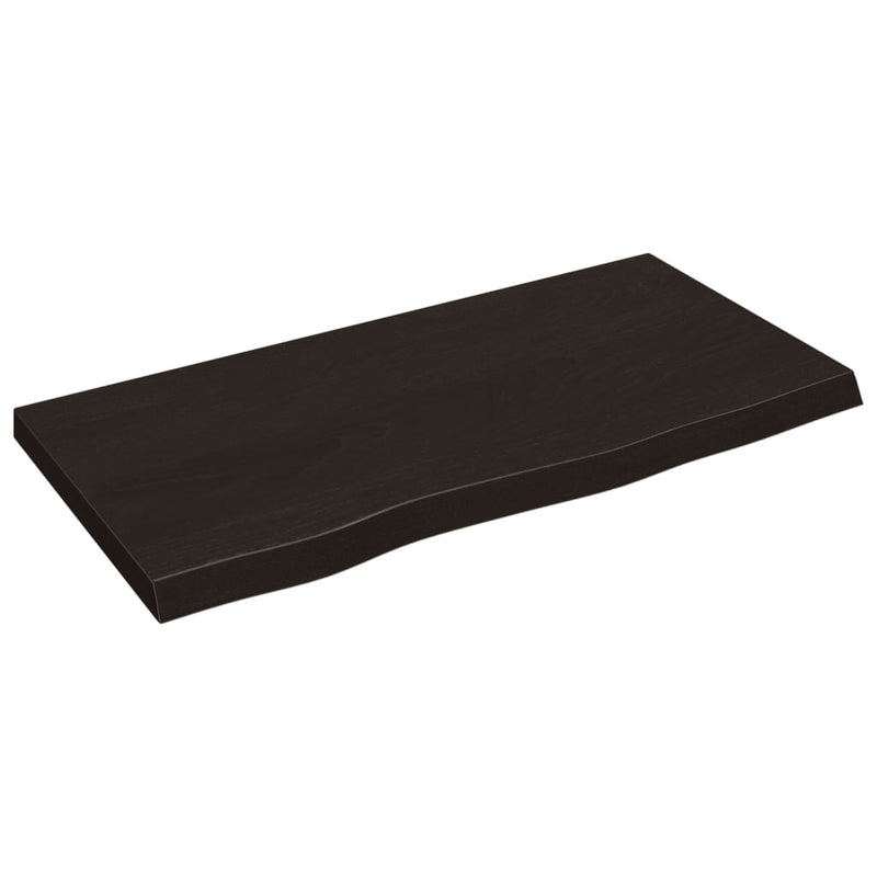 vidaXL Table Top Dark Brown 80x40x4 cm Treated Solid Wood Oak