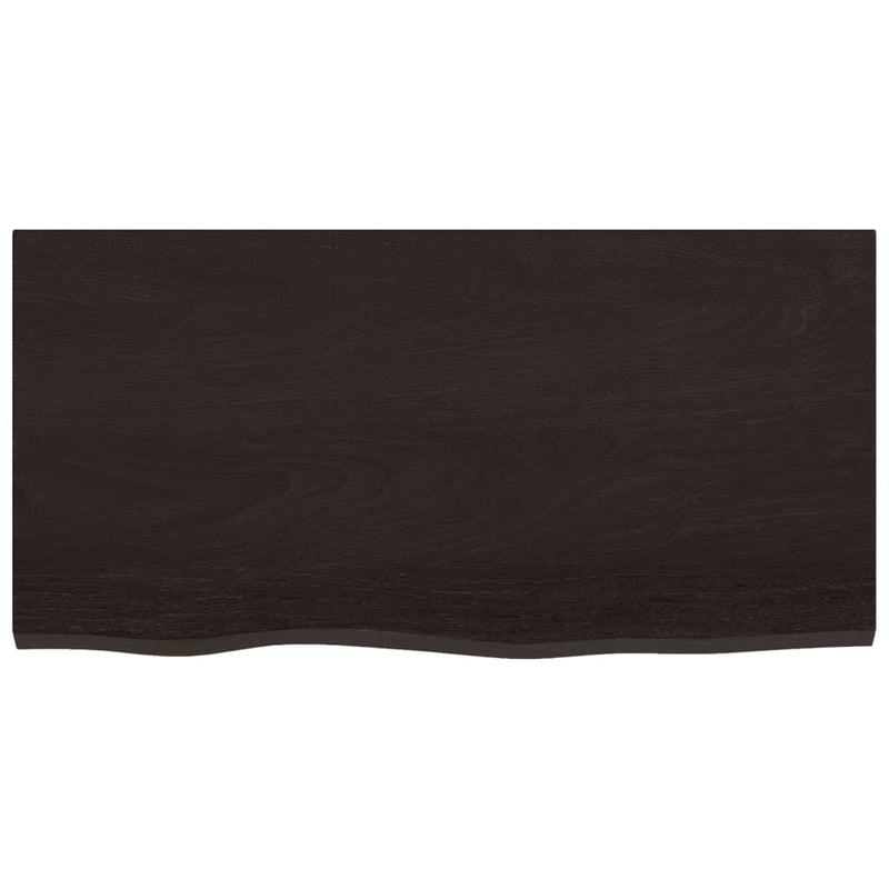 vidaXL Table Top Dark Brown 80x40x4 cm Treated Solid Wood Oak