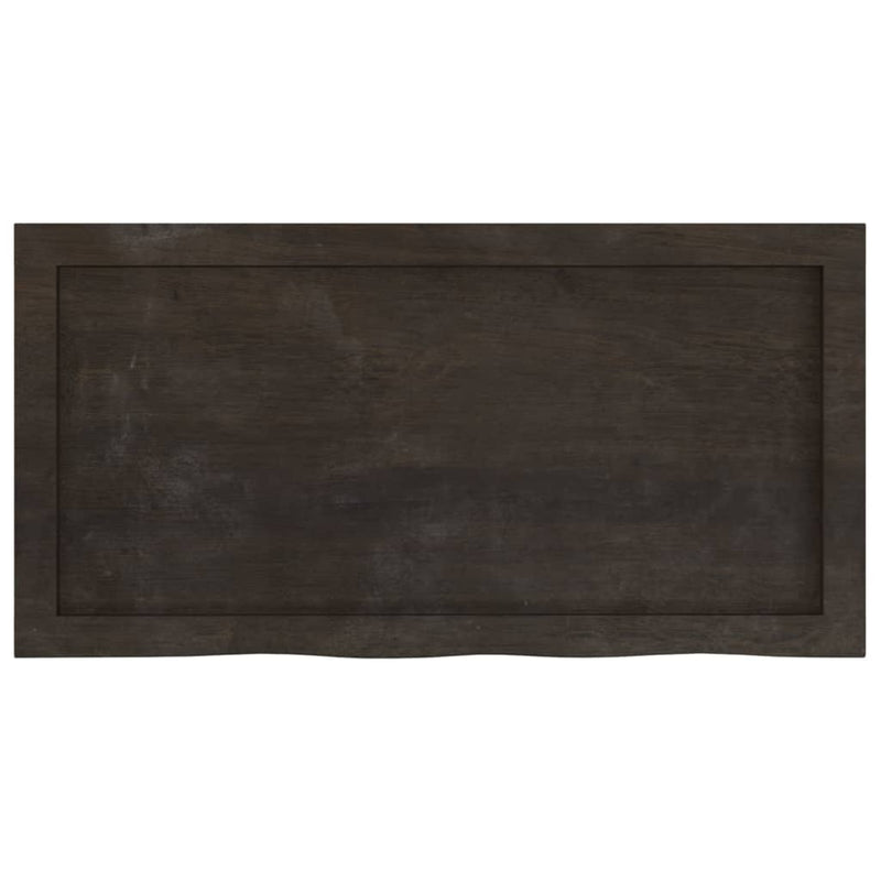 vidaXL Table Top Dark Brown 80x40x4 cm Treated Solid Wood Oak