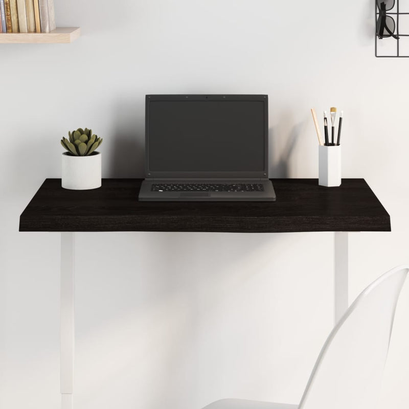 vidaXL Table Top Dark Brown 80x40x4 cm Treated Solid Wood Oak