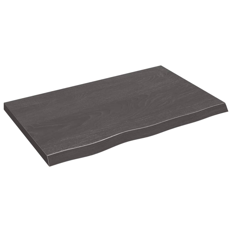 vidaXL Table Top Dark Brown 80x50x4 cm Treated Solid Wood Oak
