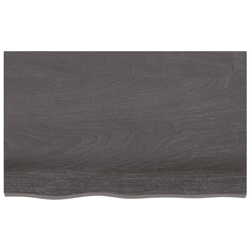 vidaXL Table Top Dark Brown 80x50x4 cm Treated Solid Wood Oak
