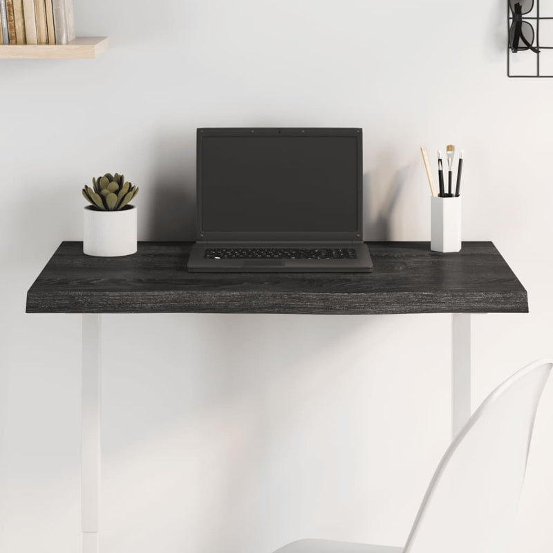 vidaXL Table Top Dark Brown 80x50x4 cm Treated Solid Wood Oak
