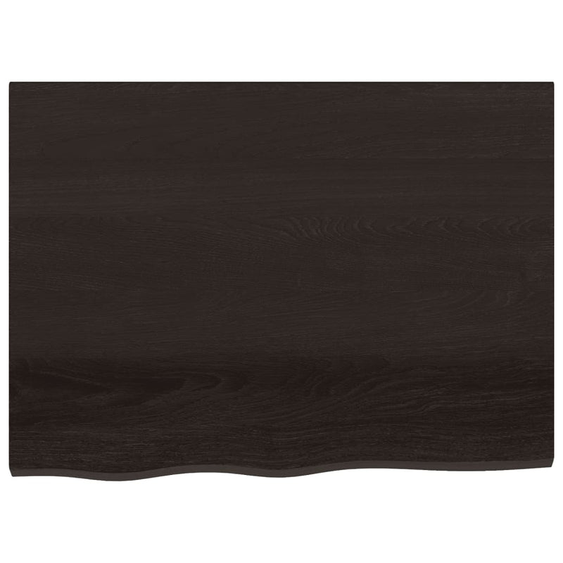 vidaXL Table Top Dark Brown 80x60x2 cm Treated Solid Wood Oak