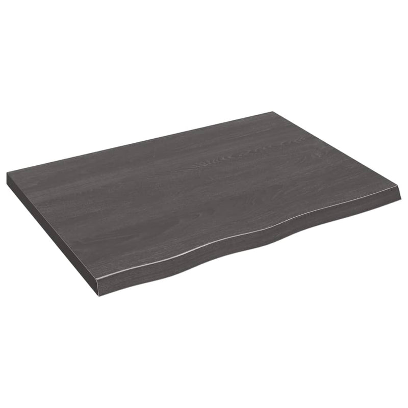 vidaXL Table Top Dark Brown 80x60x4 cm Treated Solid Wood Oak