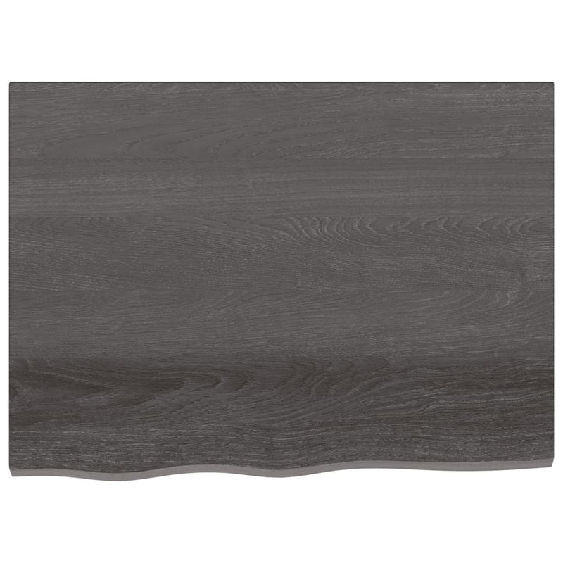 vidaXL Table Top Dark Brown 80x60x4 cm Treated Solid Wood Oak