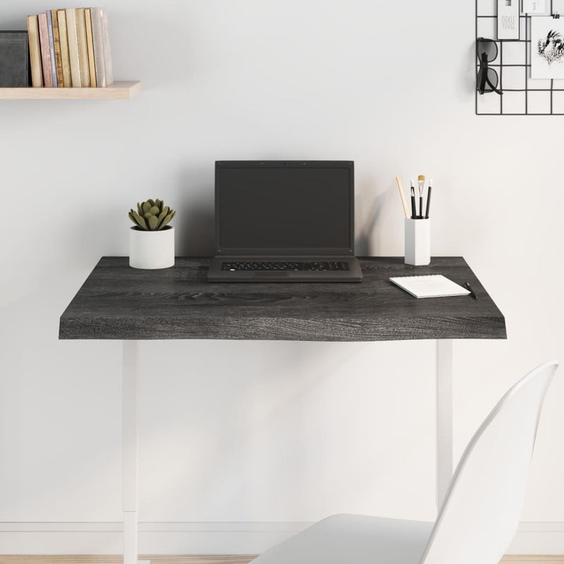 vidaXL Table Top Dark Brown 80x60x4 cm Treated Solid Wood Oak