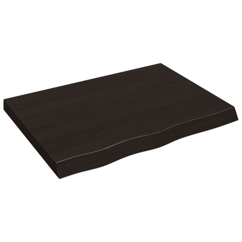 vidaXL Table Top Dark Brown 80x60x6 cm Treated Solid Wood Oak