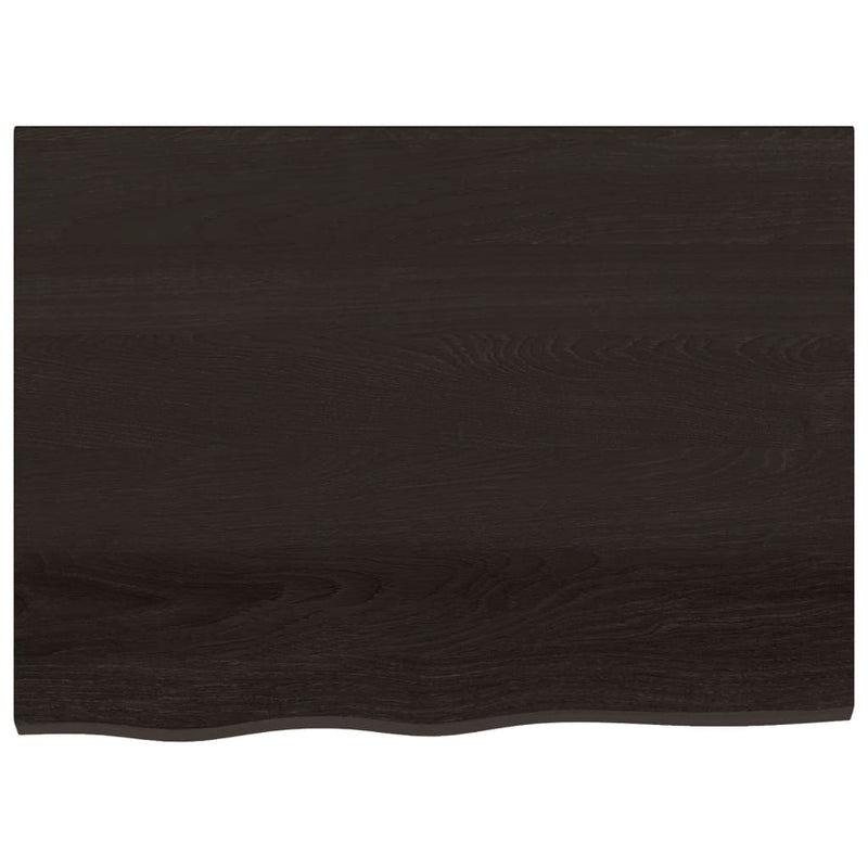vidaXL Table Top Dark Brown 80x60x6 cm Treated Solid Wood Oak