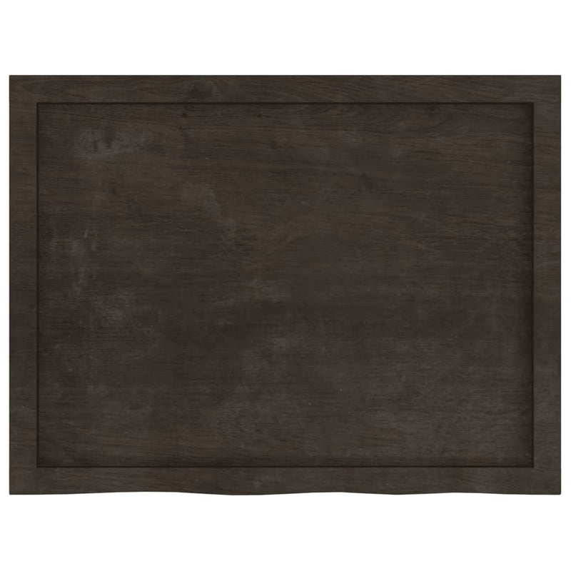 vidaXL Table Top Dark Brown 80x60x6 cm Treated Solid Wood Oak