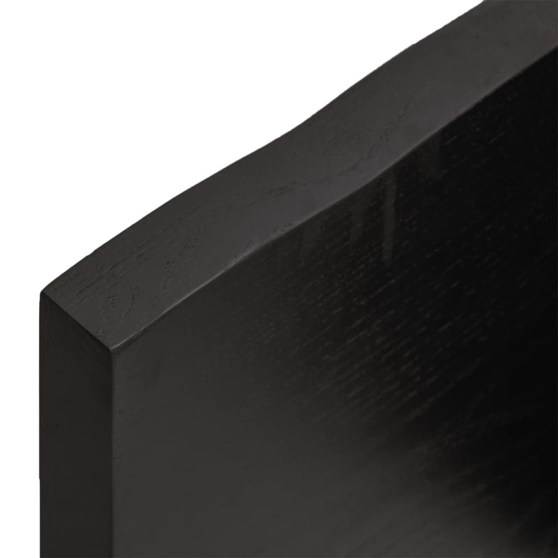 vidaXL Table Top Dark Brown 100x40x4 cm Treated Solid Wood Oak