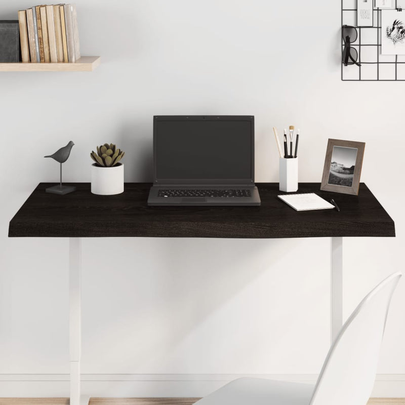 vidaXL Table Top Dark Brown 100x40x4 cm Treated Solid Wood Oak