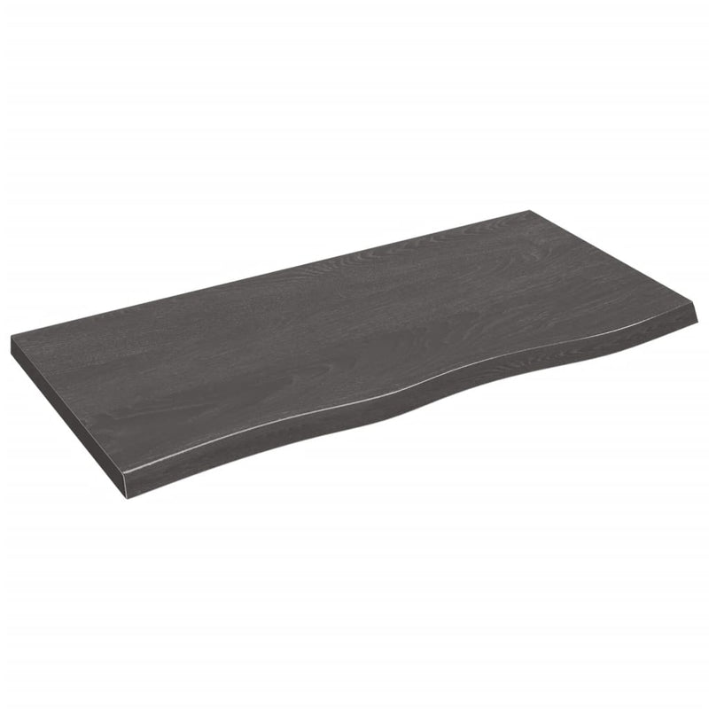 vidaXL Table Top Dark Brown 100x50x4 cm Treated Solid Wood Oak