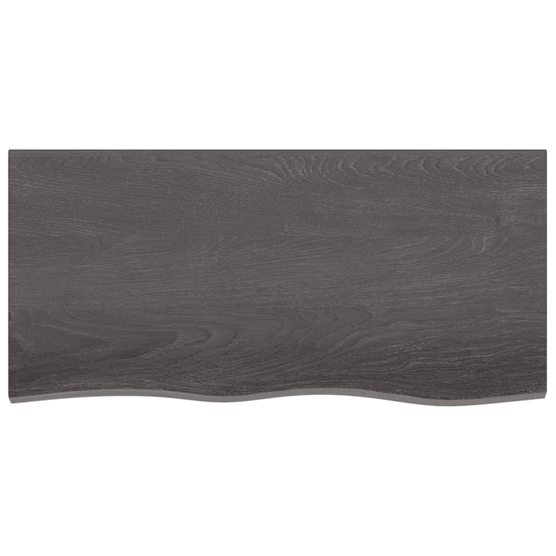 vidaXL Table Top Dark Brown 100x50x4 cm Treated Solid Wood Oak