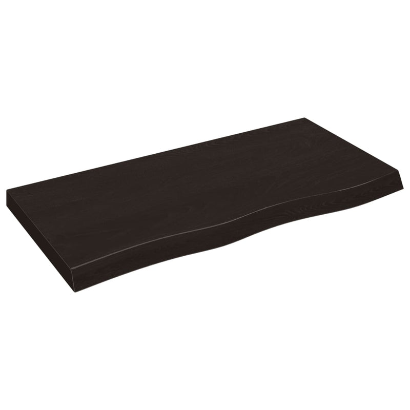 vidaXL Table Top Dark Brown 100x50x6 cm Treated Solid Wood Oak