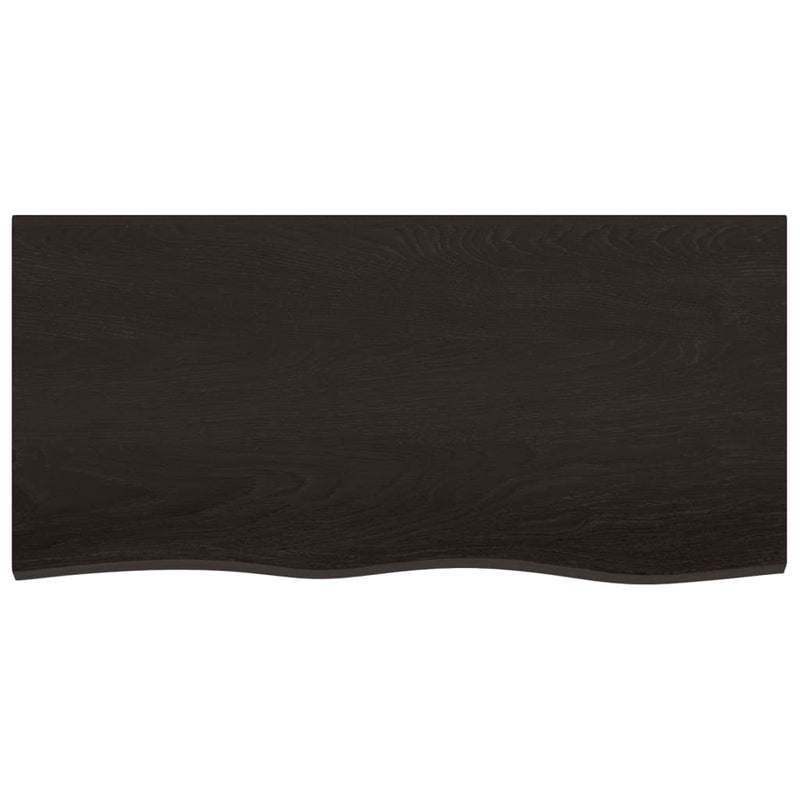 vidaXL Table Top Dark Brown 100x50x6 cm Treated Solid Wood Oak