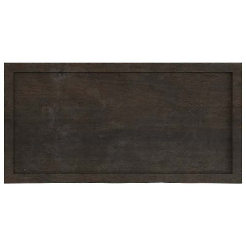 vidaXL Table Top Dark Brown 100x50x6 cm Treated Solid Wood Oak