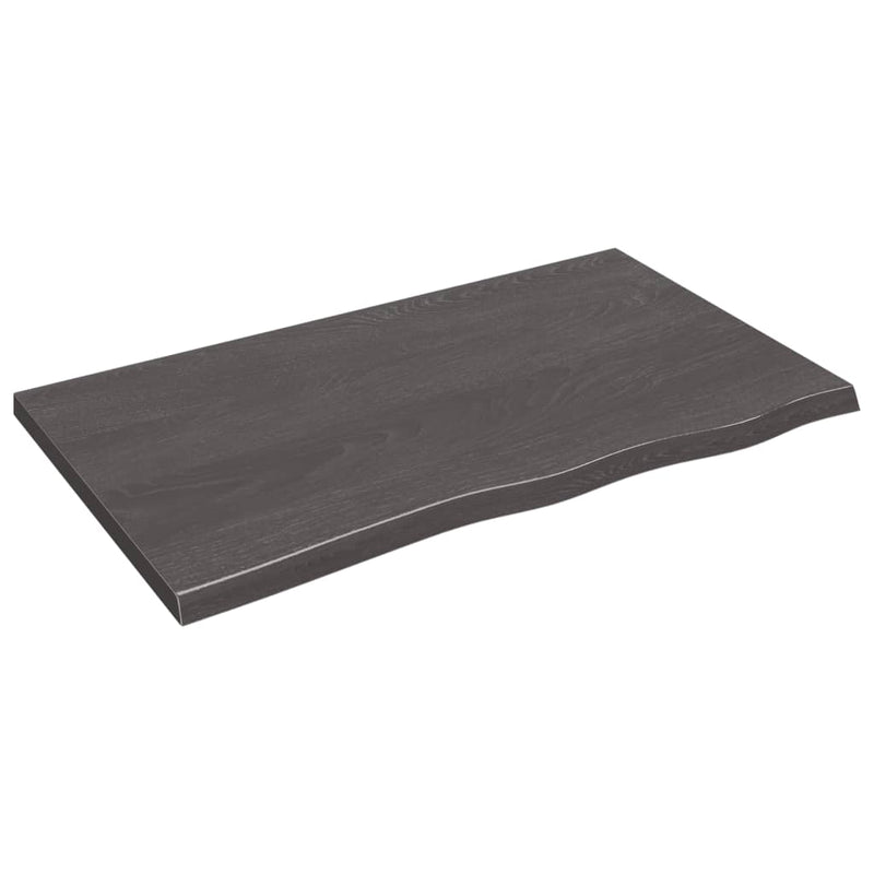 vidaXL Table Top Dark Brown 100x60x4 cm Treated Solid Wood Oak