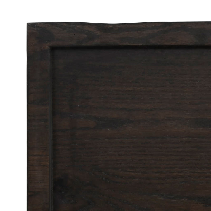 vidaXL Table Top Dark Brown 100x60x4 cm Treated Solid Wood Oak