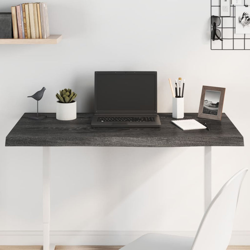 vidaXL Table Top Dark Brown 100x60x4 cm Treated Solid Wood Oak
