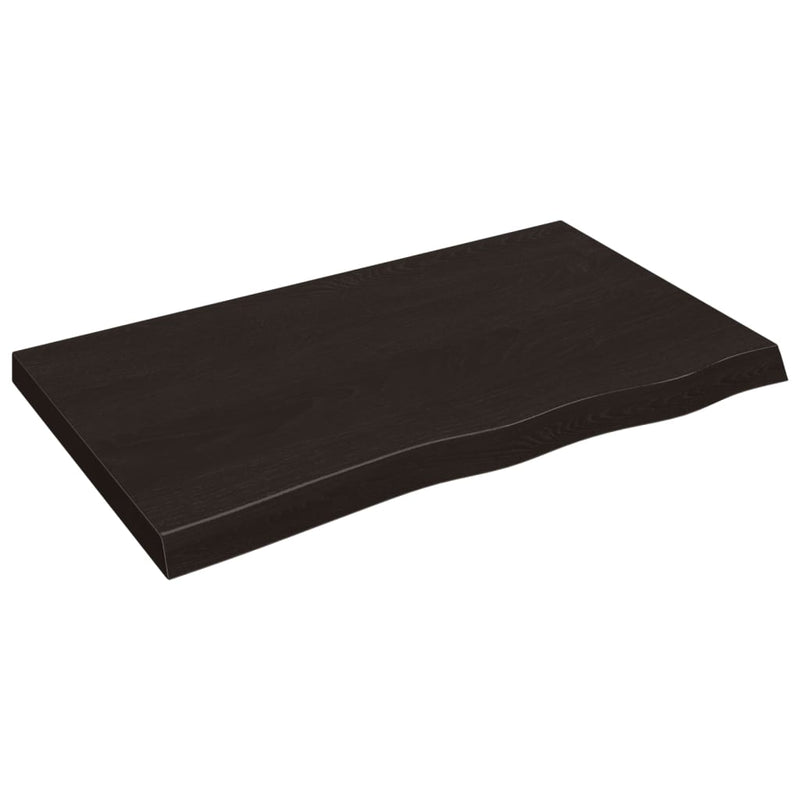 vidaXL Table Top Dark Brown 100x60x6 cm Treated Solid Wood Oak