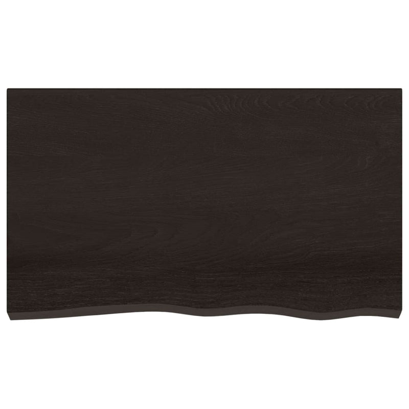 vidaXL Table Top Dark Brown 100x60x6 cm Treated Solid Wood Oak