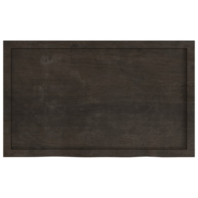 vidaXL Table Top Dark Brown 100x60x6 cm Treated Solid Wood Oak