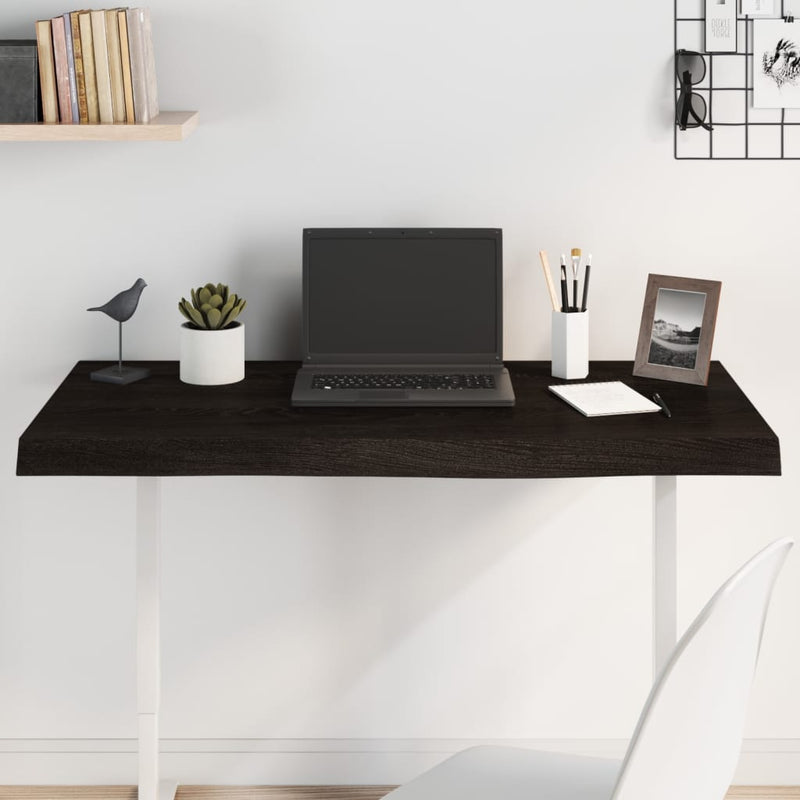 vidaXL Table Top Dark Brown 100x60x6 cm Treated Solid Wood Oak