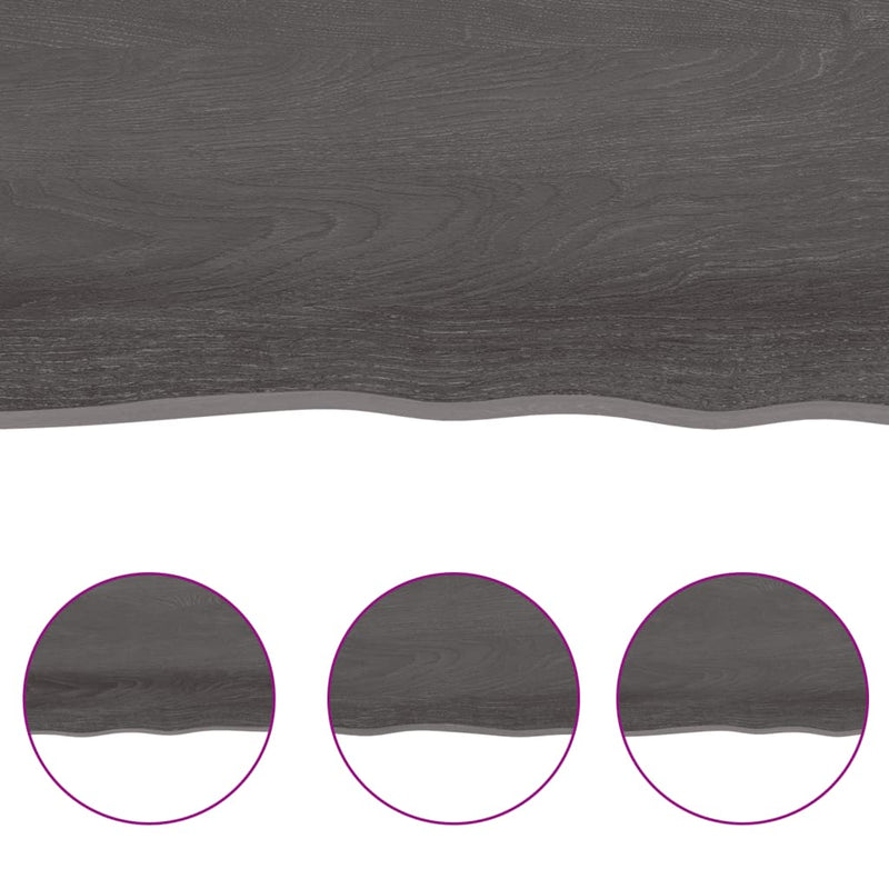 vidaXL Table Top Dark Brown 120x60x4 cm Treated Solid Wood Oak