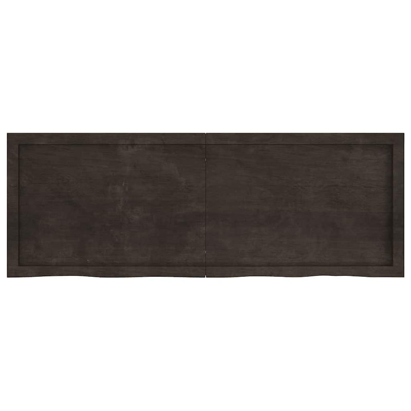 vidaXL Table Top Dark Brown 140x50x4 cm Treated Solid Wood Oak