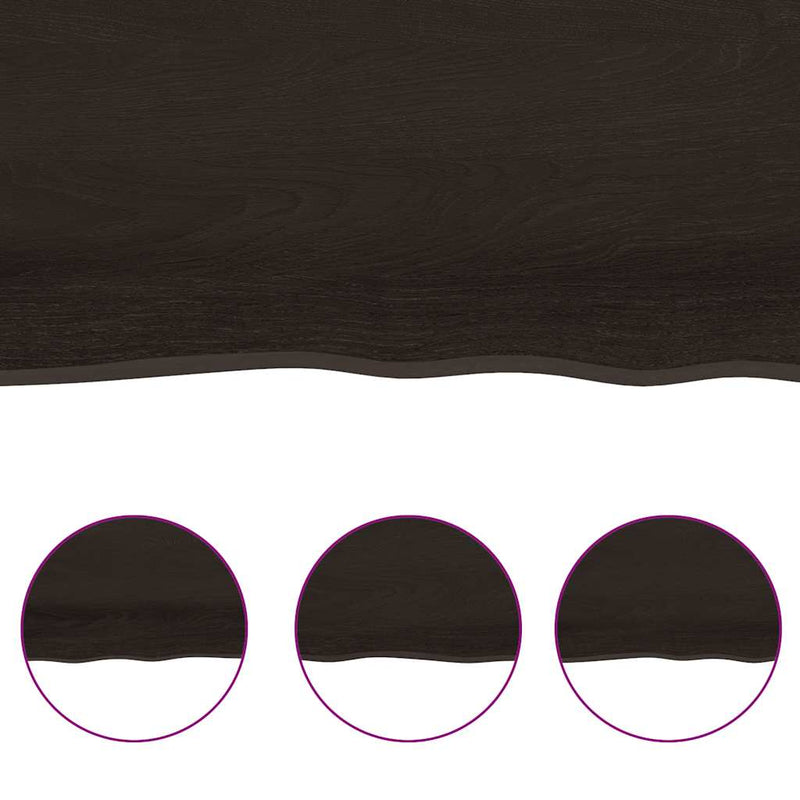 vidaXL Table Top Dark Brown 140x50x4 cm Treated Solid Wood Oak