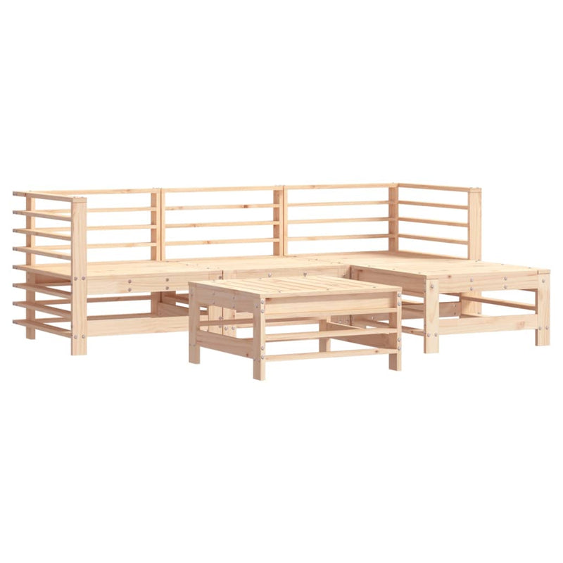 vidaXL 5 Piece Garden Lounge Set with Cushions Solid Wood