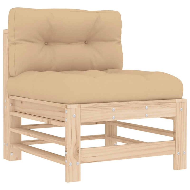 vidaXL 5 Piece Garden Lounge Set with Cushions Solid Wood