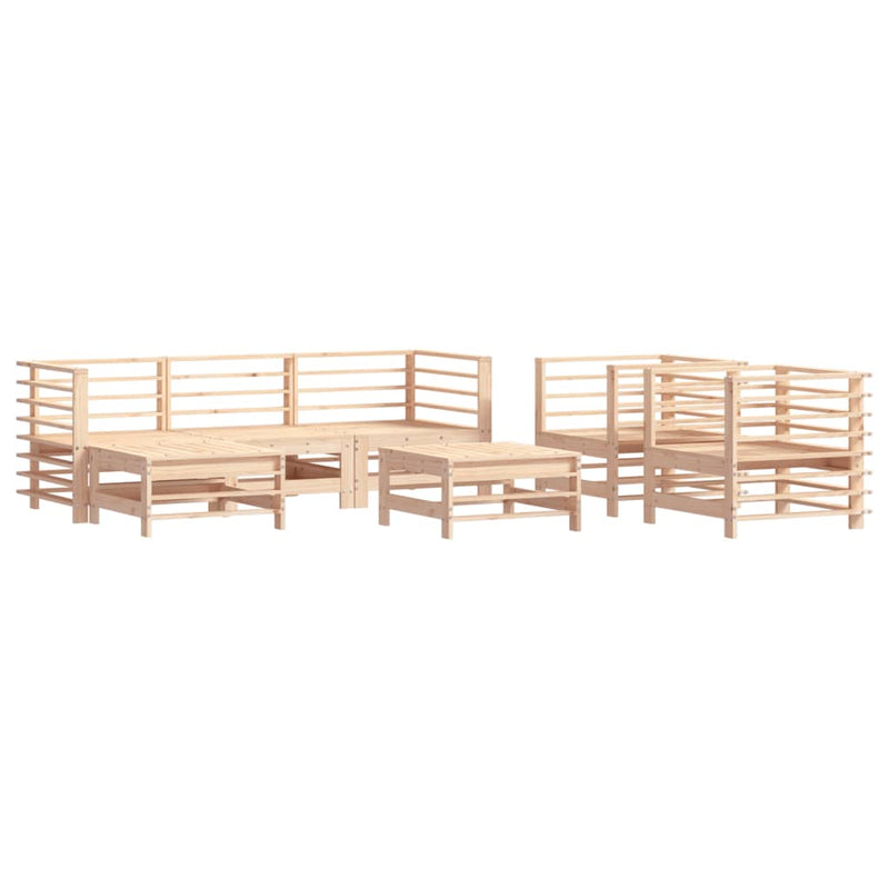 vidaXL 7 Piece Garden Lounge Set with Cushions Solid Wood