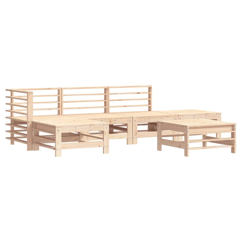 vidaXL 6 Piece Garden Lounge Set with Cushions Solid Wood