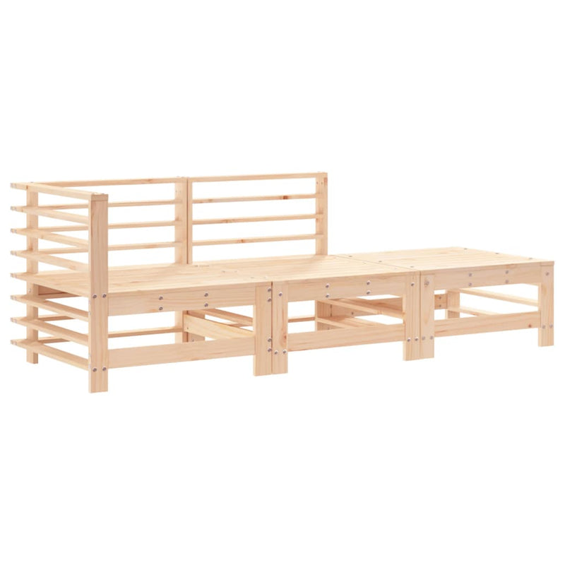 vidaXL 3 Piece Garden Lounge Set with Cushions Solid Wood