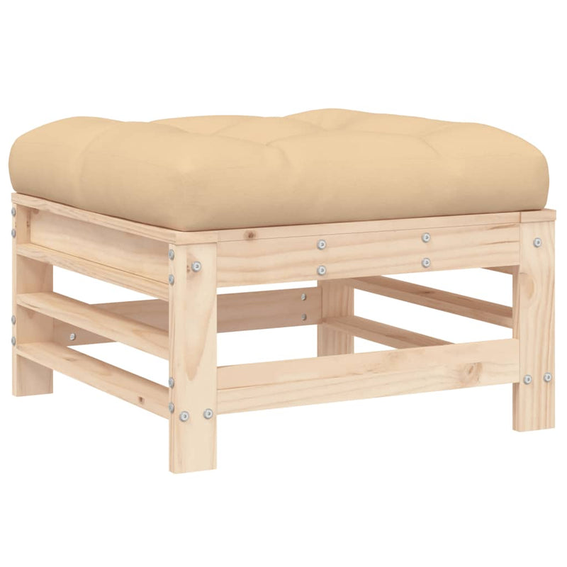 vidaXL 3 Piece Garden Lounge Set with Cushions Solid Wood