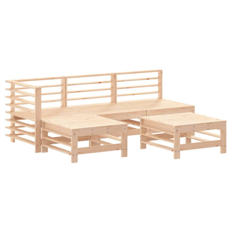 vidaXL 5 Piece Garden Lounge Set with Cushions Solid Wood