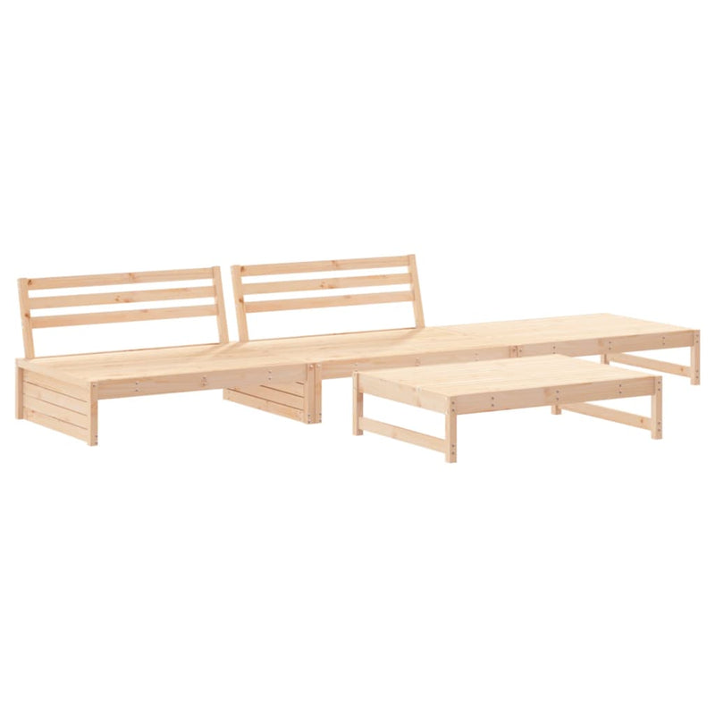 vidaXL 4 Piece Garden Lounge Set with Cushions Solid Wood