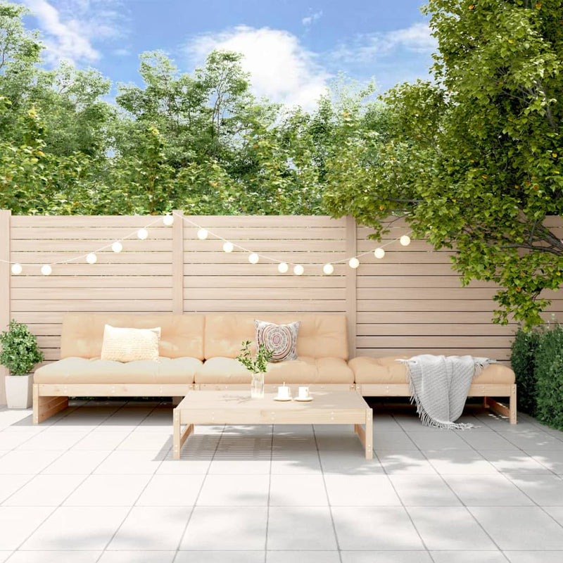 vidaXL 4 Piece Garden Lounge Set with Cushions Solid Wood